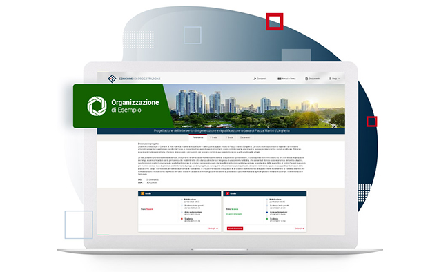 Mockup della piattaforma Concorsi di Progettazione