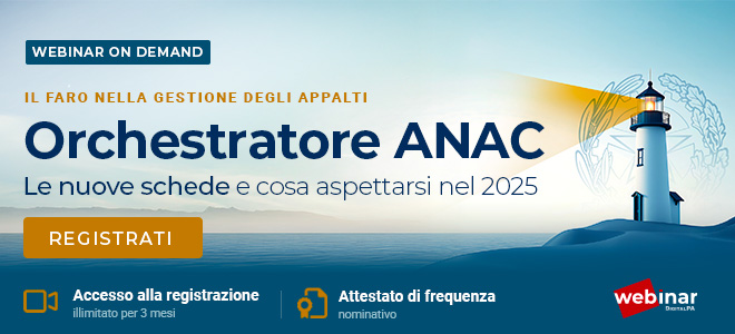 Iscriviti al webinar "Orchestratore ANAC: le nuove schede e cosa aspettarsi nel 2025"
